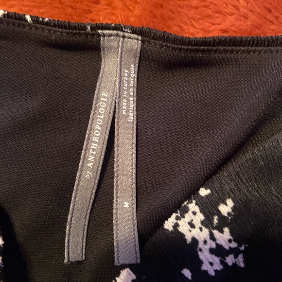 Anthropologie black & white floral pattern blouse sz med NWT - Picture 2 of 2